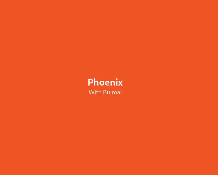 Phoenix homepage with Bulma